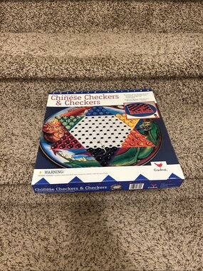 Vintage 1997 Metal Cardinal Chinese Checkers & Checkers Game - Multi Color